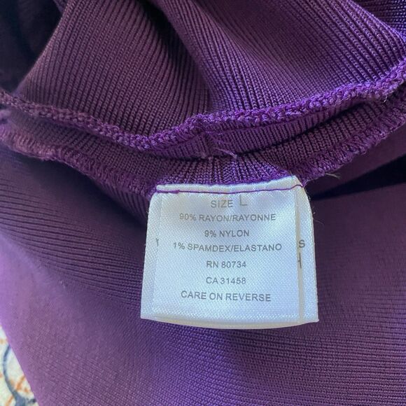 Vintage Harve Leger Mini Fitted Dress L Purple Bandage Sleeveless Y2K Sexy Party - Picture 9 of 10
